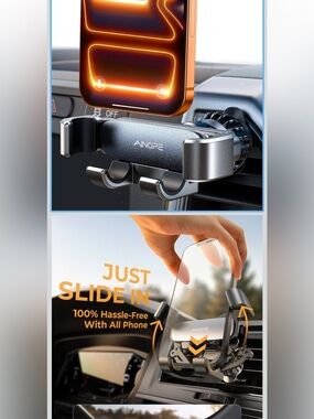 Black Gravity Car Vent Phone Holder